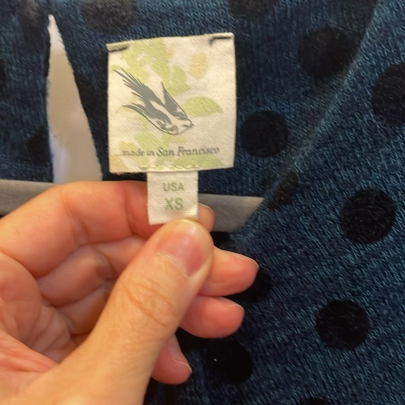 Like new! Anthropologie Weston wear Sparrow navy polka dot tulle dress - Picture 7 of 11